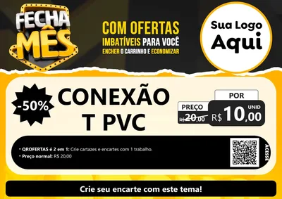 Modelo de Cartaz para Cartaz A4 Horizontal com o tema Fecha Mês para Tubos e conexões