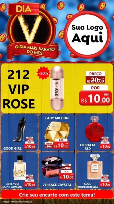Modelo de Rede Social para Stories com o tema Dia V - O Dia Mais Barato Do Mês para Perfumes