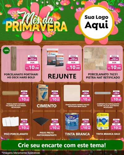 Modelo de Rede Social para Feed Instagram com o tema Mês da Primavera para Pisos e revestimentos