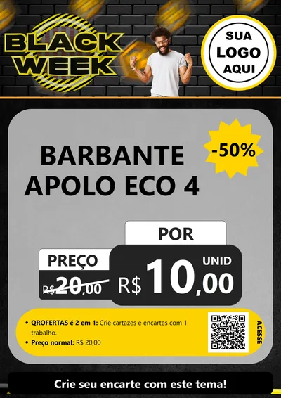 Modelo de Cartaz para Cartaz A4 Vertical com o tema Black Week para Armarinho e Aviamentos