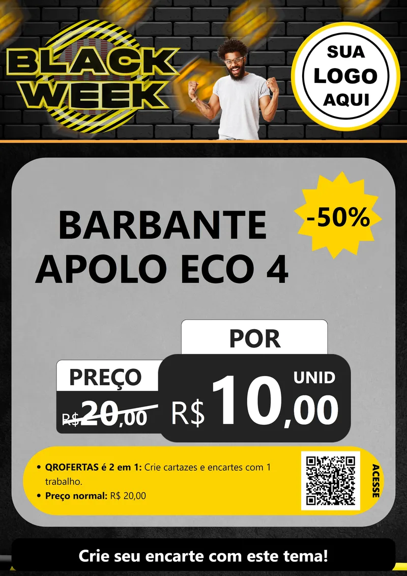 Modelo de Cartaz para Cartaz A4 Vertical com o tema Black Week para Armarinho e Aviamentos