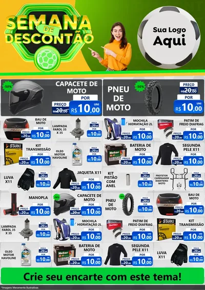 Modelo de Encarte para Encarte A4 Vertical com o tema Semana de Descontão - Copa para Moto peças