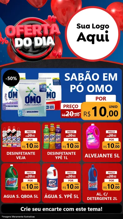 Modelo de Rede Social para Stories com o tema Oferta do Dia para Produtos de Limpeza