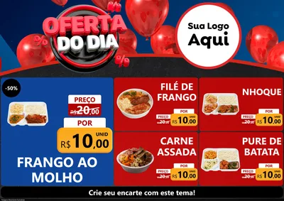 Modelo de Encarte para Encarte A4 Horizontal com o tema Oferta do Dia para Restaurante