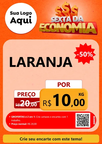 Modelo de Cartaz para Cartaz A4 Vertical com o tema Sexta da Economia para Hortifrúti