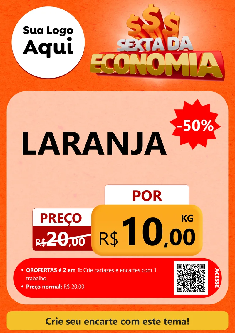 Modelo de Cartaz para Cartaz A4 Vertical com o tema Sexta da Economia para Hortifrúti