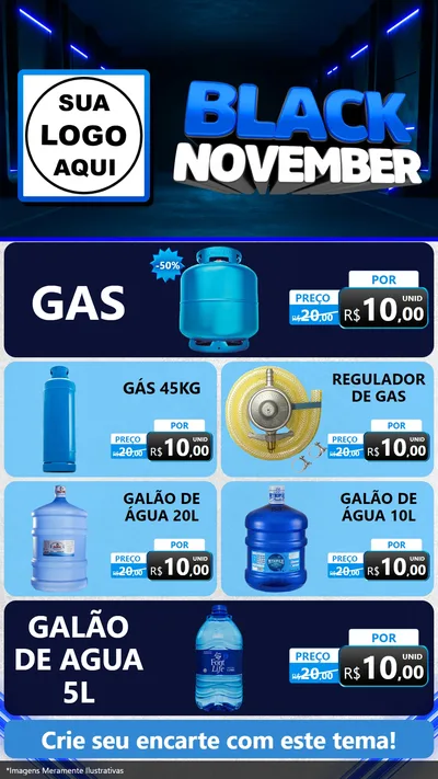 Modelo de TV para TV Vertical com o tema Black November para Água e gás