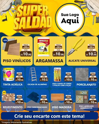 Modelo de Rede Social para Feed Instagram com o tema Super Saldão para Material para Construção