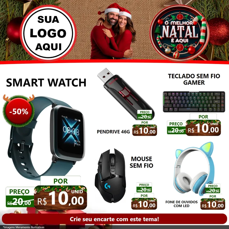 Modelo de Rede Social para Feed Facebook com o tema O Melhor Natal É Aqui para Informática