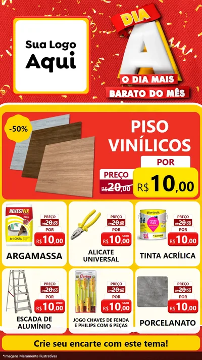 Modelo de Rede Social para Stories com o tema Dia A o Dia Mais Barato do Mês para Material para Construção