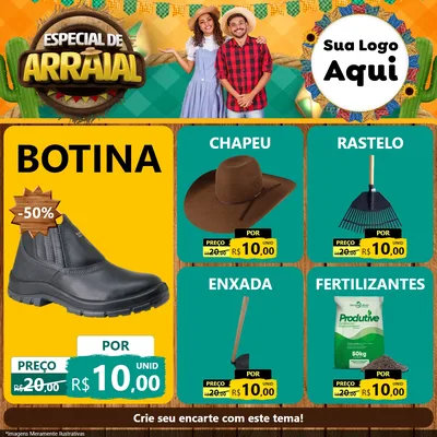 Modelo de Rede Social para Feed Facebook com o tema Especial De Arraial para Agropecuária