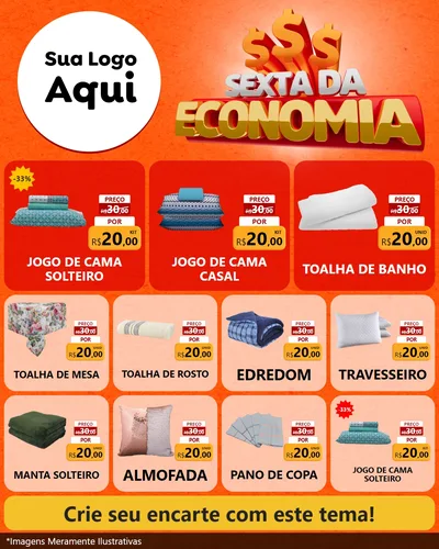 Modelo de Rede Social para Feed Instagram com o tema Sexta da Economia para Cama, Mesa e Banho
