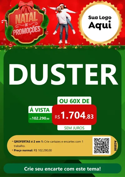 Modelo de Cartaz para Cartaz A4 Vertical com o tema Natal de Promoções para Concessionaria de Carros