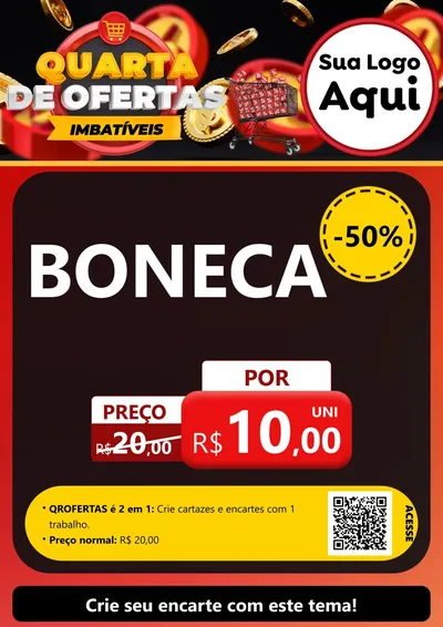Modelo de Cartaz para Cartaz A4 Vertical com o tema Quarta de Ofertas Imbatíveis para Brinquedos