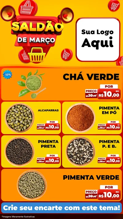 Modelo de TV para TV Vertical com o tema Saldão de Março para Produtos Naturais