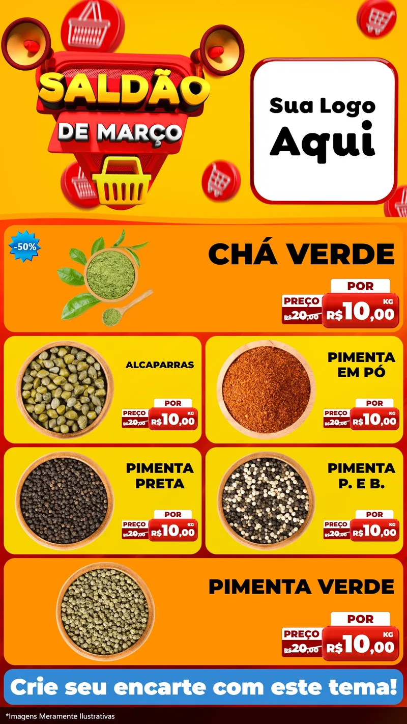 Modelo de TV para TV Vertical com o tema Saldão de Março para Produtos Naturais