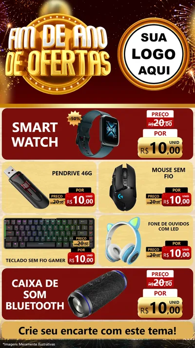 Modelo de TV para TV Vertical com o tema Fim de Ano de Ofertas para Informática