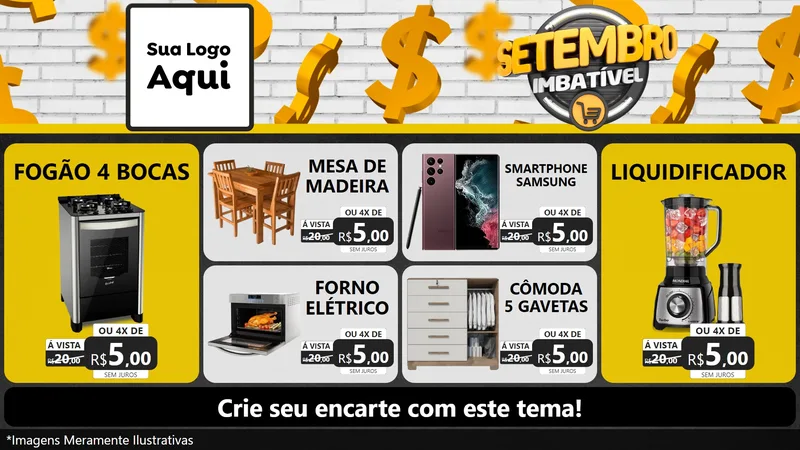 Modelo de TV para TV Horizontal com o tema Setembro Imbatível para Móveis e Eletro