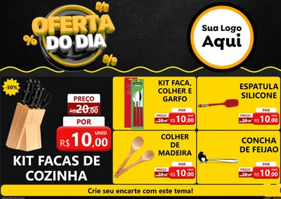 Modelo de Encarte para Encarte A4 Horizontal com o tema Oferta Do Dia para Utilidades Domésticas