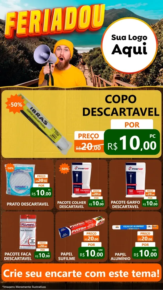 Modelo de Rede Social para Stories com o tema Feriadou para Embalagens