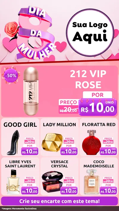Modelo de Rede Social para Stories com o tema Dia da Mulher para Perfumes