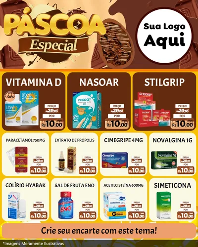 Modelo de Rede Social para Feed Instagram com o tema Páscoa Especial para Farmácia