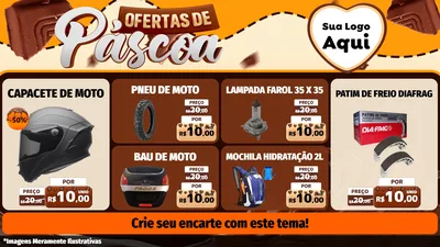 Modelo de TV para TV Horizontal com o tema Ofertas de Páscoa para Moto peças