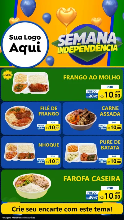 Modelo de TV para TV Vertical com o tema Semana da Independência para Restaurante