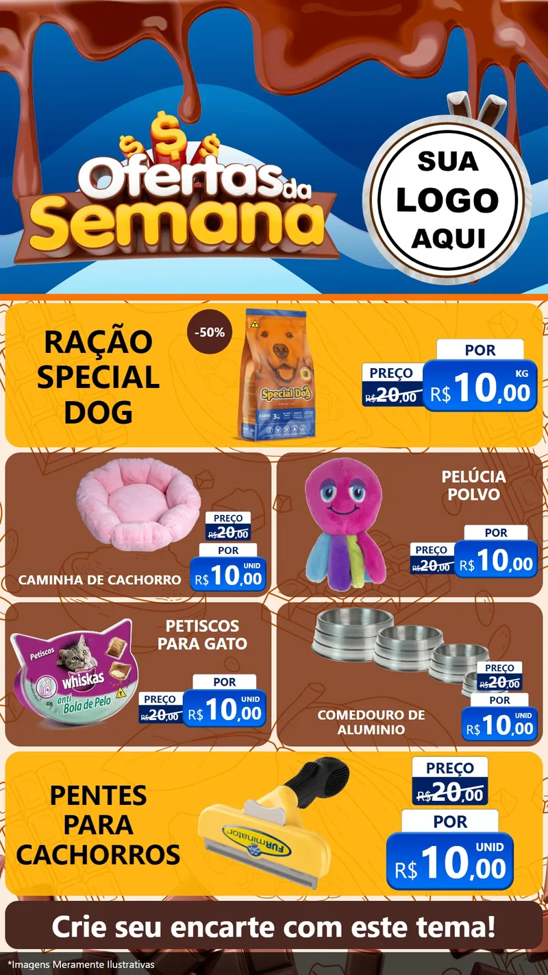 Modelo de TV para TV Vertical com o tema Ofertas da Semana - Páscoa para Pet Shop