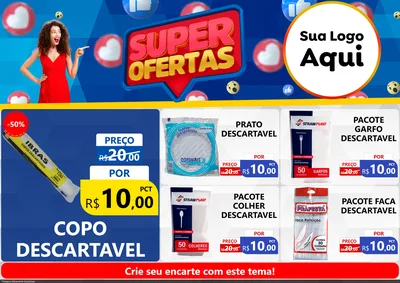 Modelo de Encarte para Encarte A4 Horizontal com o tema Super Ofertas para Embalagens