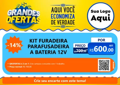 Modelo de Cartaz para Cartaz A4 Horizontal com o tema Grandes Ofertas para Maquinas e Ferramentas