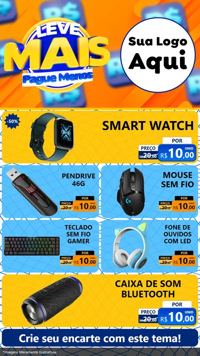 Modelo de TV para TV Vertical com o tema Leve Mais, Pague Menos para Informática