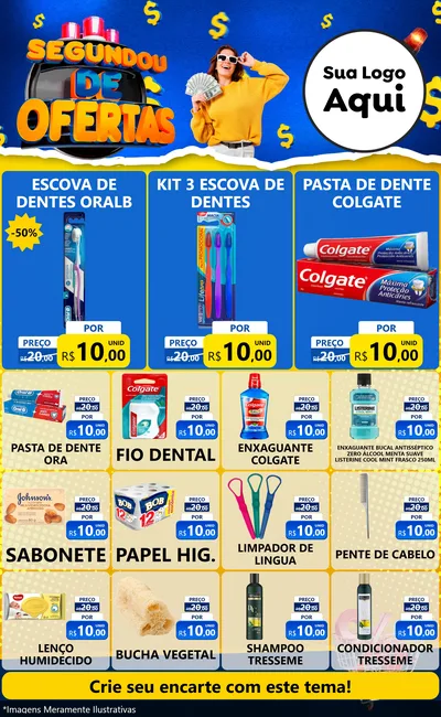 Modelo de Encarte para Encarte Grande com o tema Segundou de Ofertas para Higiene Pessoal
