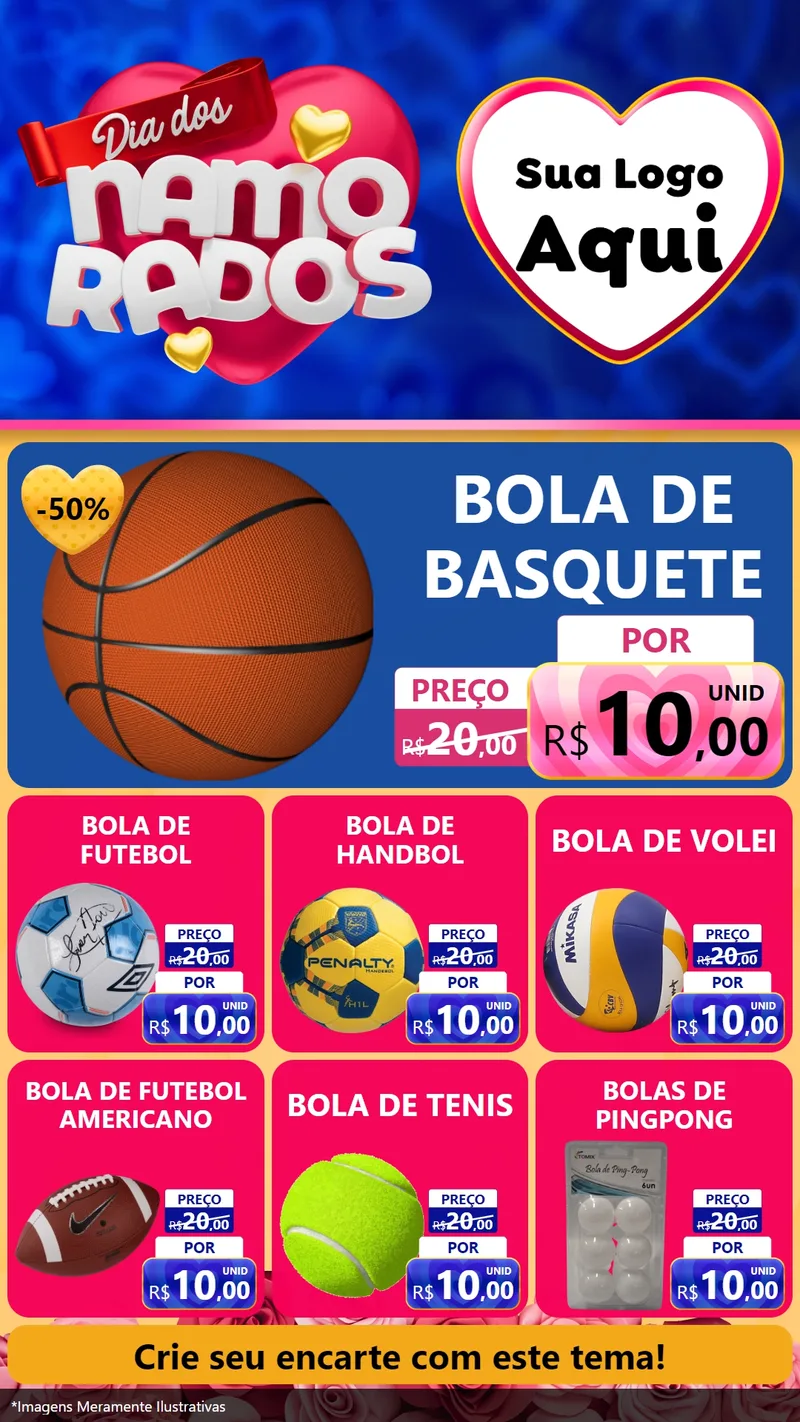 Modelo de Rede Social para Stories com o tema Dia dos namorados para Artigos Esportivos