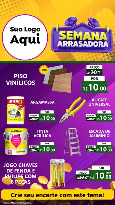 Modelo de TV para TV Vertical com o tema Semana Arrasadora para Material para Construção
