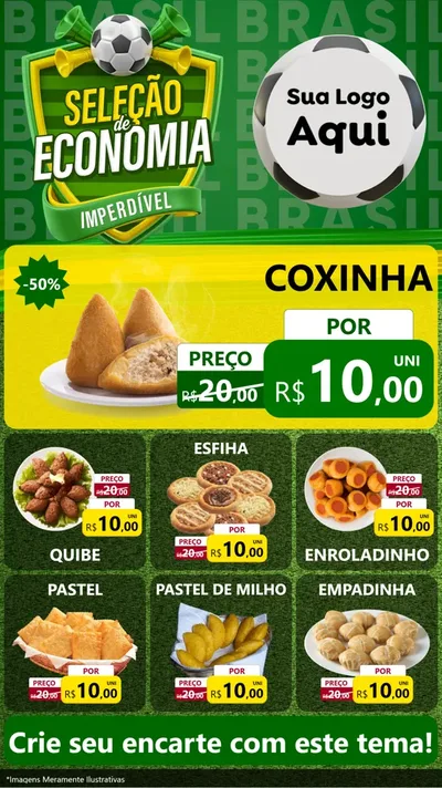 Modelo de Rede Social para Stories com o tema Seleção de Economia - Copa para Salgadaria