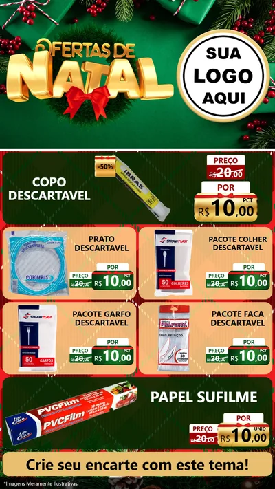 Modelo de TV para TV Vertical com o tema Ofertas de Natal para Embalagens