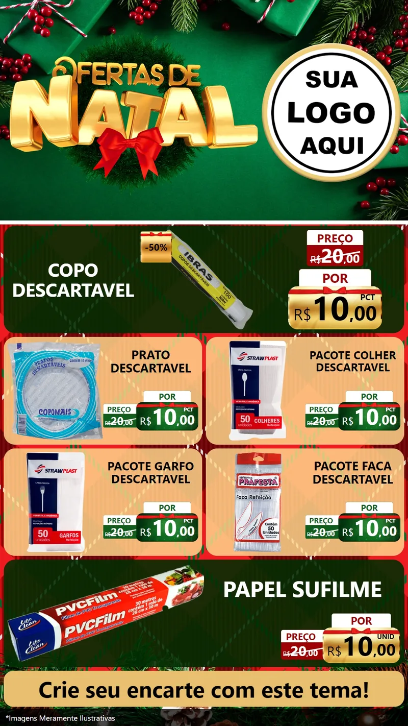 Modelo de TV para TV Vertical com o tema Ofertas de Natal para Embalagens