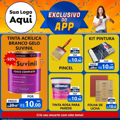 Modelo de Rede Social para Feed Facebook com o tema Exclusivo do Aplicativo para Tintas e Ferramentas