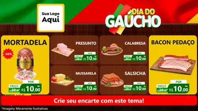 Modelo de TV para TV Horizontal com o tema Dia do Gaúcho para Frios e Laticínios