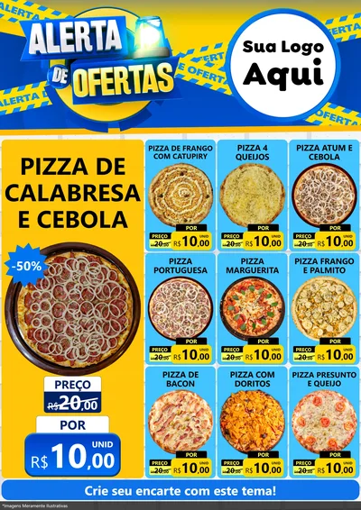 Modelo de Encarte para Encarte A4 Vertical com o tema Alerta de Ofertas para Pizzaria
