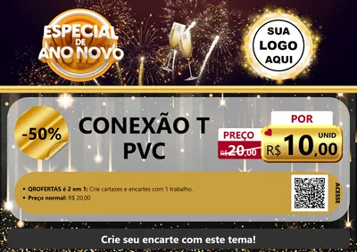 Modelo de Cartaz para Cartaz A4 Horizontal com o tema Especial de Ano Novo para Tubos e conexões