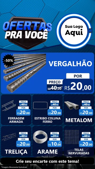 Modelo de Rede Social para Stories com o tema Ofertas Para Você - Auto e Motopeças para Ferragens