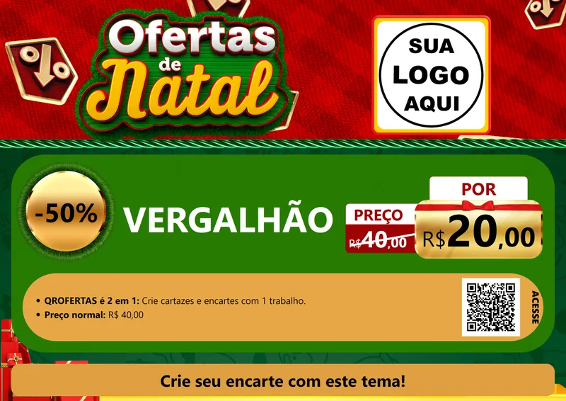 Modelo de Cartaz para Cartaz A4 Horizontal com o tema Ofertas de Natal para Ferragens