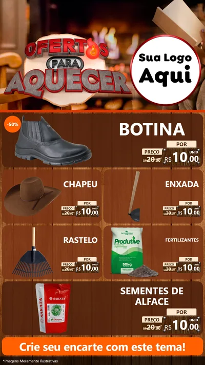 Modelo de TV para TV Vertical com o tema Ofertas Para Aquecer para Agropecuária