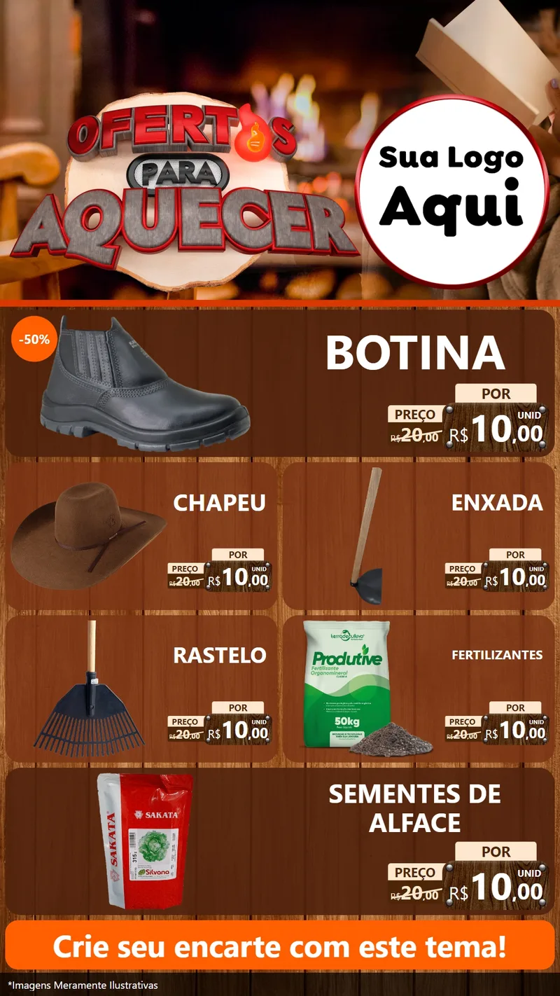 Modelo de TV para TV Vertical com o tema Ofertas Para Aquecer para Agropecuária