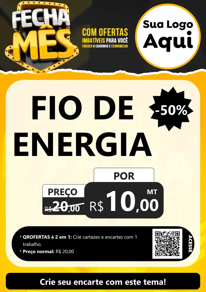 Modelo de Cartaz para Cartaz A4 Vertical com o tema Fecha Mês para Materiais Elétricos