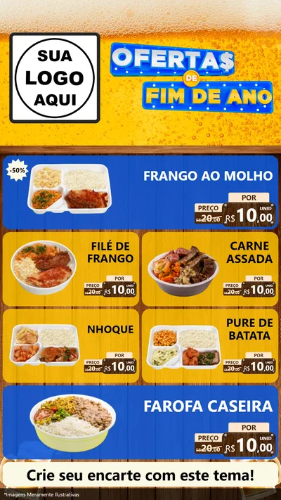 Modelo de TV para TV Vertical com o tema Ofertas de Fim de Ano para Restaurante