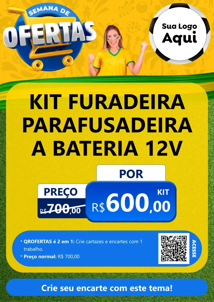 Modelo de Cartaz para Cartaz A4 Vertical com o tema Semana de Ofertas - Copa para Maquinas e Ferramentas