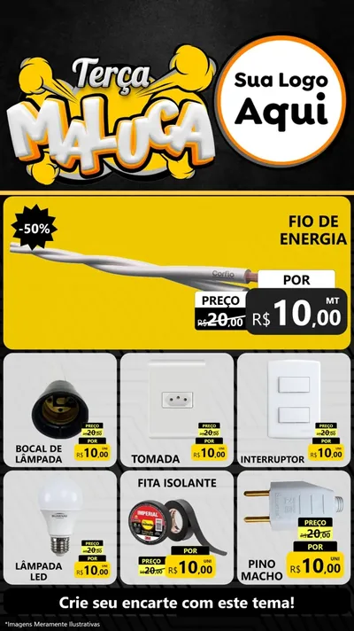 Modelo de Rede Social para Stories com o tema Terça Maluca para Materiais Elétricos